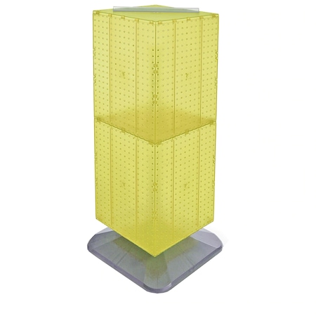Azar Displays Four-Sided Pegboard Tower Revolving Display Panel Size 14"W x 40"H 701435-YEL